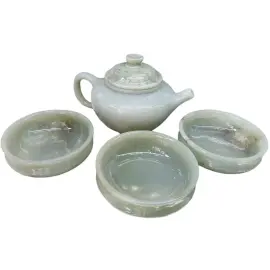 Чайный набор из нефрита "Восточный нефрит" на 3 персоны, 4 предмета